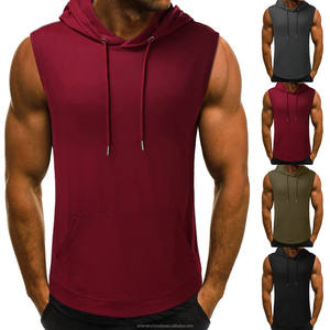 2025 été hommes sport Fitness entraînement fermeture éclair à capuche col ouvert sans manches lâche respirant gilet sweats à capuche et sweats - Product Image 6