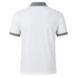 Polo de rendimiento personalizado para hombre, 220GSM, algodón, poliéster reciclado, piqué de nido de abeja, cremallera de cuarto, puños acanalados, OEM - Product Image 2