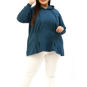 Sweat à capuche pour femme automne-hiver 2023, en polaire épaisse, brodé, coupe ample, style étudiant - Product Image 2