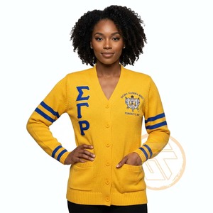 Cardigan d'hiver décontracté personnalisé en acrylique brodé avec appliques Sigma Gamma Rho, haute qualité, respirant, pour femmes de la sororité grecque Phi - Product Image 3