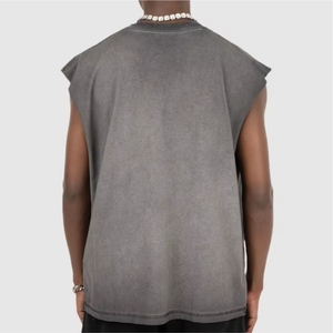 Camiseta sin mangas informal de algodón lavado con ácido, transpirable, tejida, hecha en Pakistán, estilo vintage para hombre, de secado rápido, personalizable - Product Image 2