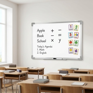 ไวท์บอร์ดแม่เหล็กแบบลบได้ด้านเดียวพร้อมกรอบอะลูมิเนียม ขนาด 60x90 ซม. สำหรับนักเรียน - Product Image 1