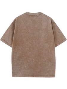 เสื้อยืดโอเวอร์ไซส์สีพื้นสไตล์วินเทจย้อมสีแบบแอซิดวอช ผ้าฝ้าย 100% คอกลม แขนสั้น สวมใส่สบายๆ สไตล์สตรีทแวร์ เป็นมิตรต่อสิ่งแวดล้อม - Product Image 2