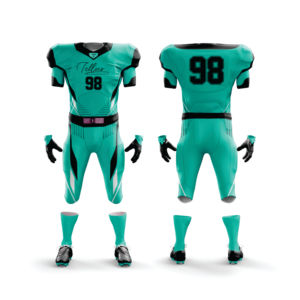 Style de mode uniforme de football américain Offre Spéciale avec nom d'équipe personnalisable manches courtes caractéristique respirante fabriquée au Pakistan - Product Image 1