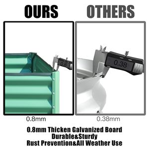 Fioriera Grande in Metallo Zincato 6x3x1ft, Vaso Rialzato da Esterno per Fiori e Verdure, Contenitore per Frutta - Product Image 4