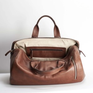 Sac de voyage en toile avec garniture en cuir, fermeture éclair, sac de week-end, design durable - Product Image 6