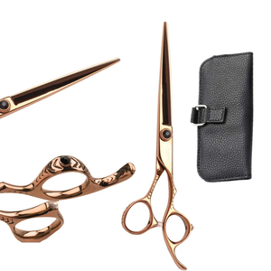 Wholesale Professional Bright Gold Tegra Surgical Stainless Steel Blade Right-Handed 28 Teeth Rubber Handle Hair Salon Scissors - Product Image 4