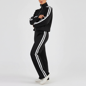 Survêtement extensible pour femme, tissu de qualité durable, survêtement décontracté haut de gamme pour femme, coton filé à anneaux - Product Image 3