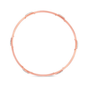 Interlocking Round Loop Diamond Accent <b>Bangle</b> <b>Bracelet</b> - Product Image 5