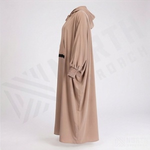 2025 OEM Kimono Abaya pour femmes musulmanes, en tissu polyester épais, doux et très extensible, col en V, manches longues, pour fêtes, Ramadan, mariages - Product Image 3