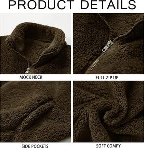 Veste en fourrure de renard pour homme, col montant, fermeture à bouton unique, manches classiques, couleur unie, parka épaisse, coupe ample, rembourrage en duvet - Product Image 3