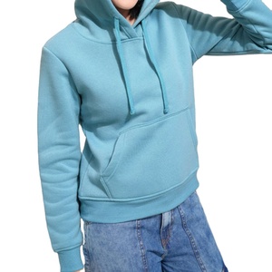 Sudadera con Capucha 100% Algodón, Forro Polar Transpirable, Sin Forro, Informal de Invierno, Lisa, con Bolsillo Delantero, Manga Larga, para Mujer - Product Image 1