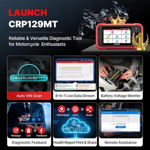 Scanner de Diagnóstico para Motocicletas LAUNCH CRP129MT, Ferramenta OBD2 de Sistema Completo para Harley, <span class=keywords><strong>Honda</strong></span>, Yamaha, BMW, Ducati, KTM - Product Image 4