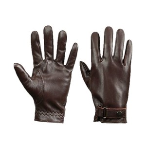 Leather Winter <b>Gloves</b> Wrist Length Thermal Microfiber Lined Touchscreen Enabled Retro Style for Outdoor Daily Use - Product Image 1