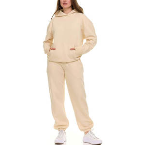 Conjunto Deportivo Casual de 2 Piezas para Mujer, Personalizable, de Cintura Alta, Tejido de Felpa Francesa, con Capucha, Antipelusas, Resistente al Viento - Product Image 3