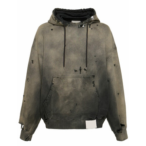 Hoodie délavé effet soleil pour homme, manches longues, style décontracté, confortable, style streetwear, best-seller. - Product Image 4