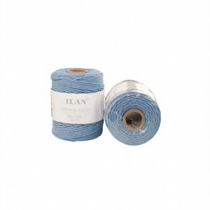Bobina di cordoncino di cotone Ilan 3mm azzurro per lavori artigianali - Product Image 1