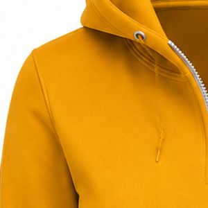 เสื้อฮู้ดดี้สีเหลืองทองสำหรับผู้หญิง สไตล์กรีก ซิปครึ่งตัว แขนยาว ปักลายตราสัญลักษณ์ เสื้อคลุมมีฮู้ดลำลองสำหรับชมรมนักศึกษา - Product Image 4