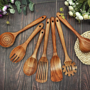 Ensemble d'ustensiles de mesure pour thé et café, design classique personnalisé, plaqué argent, en bois d'acacia, avec long manche, petites cuillères et pinces - Product Image 6