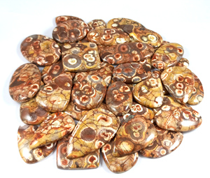 Piedra preciosa ojo de pájaro a granel para joyería, cabujón de jaspe ojo de pájaro, piedras de diseño, piedra preciosa suelta para collar, pulida a mano - Product Image 1