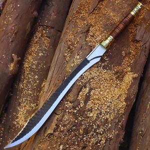 Cuchillo de Caza Hecho a Mano de Acero al Carbono con Mango de Madera y Hoja de Punta Caída, Herramienta DIY para Exteriores - Product Image 1