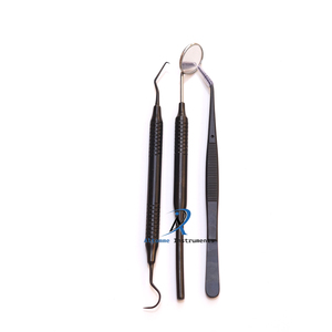 Kit de Examen Dental Manual Ergonómico con Recubrimiento Cerámico, Juego de Instrumentos de Diagnóstico de Acero Inoxidable, Espejo, Sonda, Pinzas para Dentistas - Product Image 3