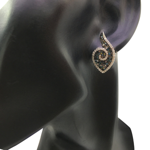 1.61 Cttw Round Cut White & Multi Color Natural Diamond Stud <b>Earrings</b> for Women in 925 Sterling Silver, Push <b>Back</b>, Prong Setting - Product Image 5