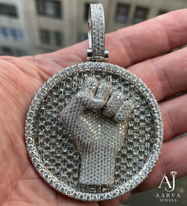 Collier pendentif personnalisé plaqué or style hip-hop avec moissanite et breloque glacée, en argent sterling 925, unisexe, pour soirée, par un tiers - Product Image 2