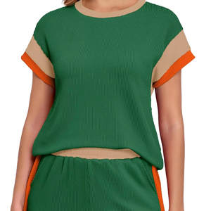 Conjunto de Camiseta y Pantalones Cortos Personalizados de Alta Calidad, 100% Algodón, con Logotipo, 2 Piezas, Tallas Grandes, Lisos, para Gimnasio, para Mujer - Product Image 1