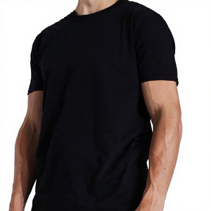 Conjunto de Camiseta y Pantalones Cortos Casuales de Verano para Hombre, Cuello Redondo, Tejido de Punto, Color Sólido, Transpirable, Algodón, Serigrafiado - Product Image 4