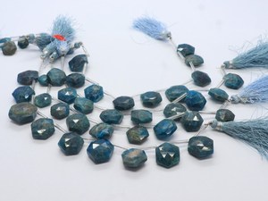 Perles d'apatite bleue néon naturelle facettées, taille hexagonale, 10-15 mm, perles de pierres précieuses d'apatite bleue, 7 pouces, pour la fabrication de bijoux, vente en gros - Product Image 2