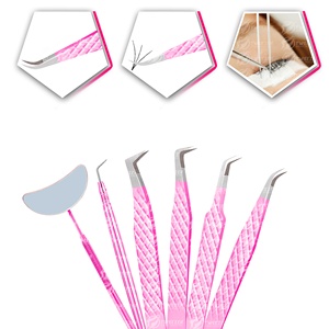 แหนบต่อขนตาแบบแยกชิ้นทำจากสเตนเลสสตีลสีสวยเครื่องมือความงาม - Product Image 2