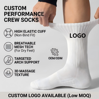 Chaussettes de sport pour hommes avec logo personnalisé, coussin de massage 3D, respirantes, en maille éponge, chaussettes de compression pour la course à pied, le fitness et le sport
