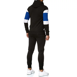 Conjunto de Sudadera con Capucha y Pantalón de Chándal Casual de Invierno para Hombre, Personalizable, con Paneles y Cremallera, de Forro Polar, 100% Algodón Poliéster, Estilo Urbano, Ajuste Delgado - Product Image 4