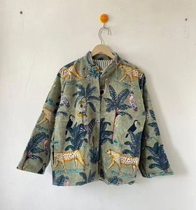 Manufacturer Wholesale Women's <b>Velvet</b> Cotton Kimono Robe <b>Jacket</b> Short Party Coat Cardigan Lace Washable Bird Print V-neck - Product Image 2