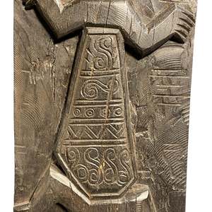 Panel de Pared de Madera Tribal Naga de la India, Tallado a Mano, Decoración Arquitectónica, Estilo Rústico Antiguo, para Interiores de Hotel, Combinable, 1 Contenedor - Product Image 2