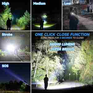 CITICITY Tactical Flashlight <b>Rechargeable</b> 1000+ Lumens <b>LED</b> with 5 Modes & Zoomable IP44 Waterproof Portable for Outdoors - Product Image 3