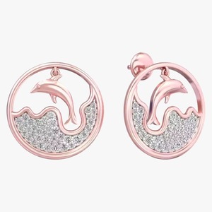 Certified Fish Shape Moissanite Diamond <b>Earrings</b> Premium Craftsmanship Real Look Fine Jewelry for Women's Available For Sale - Product Image 1