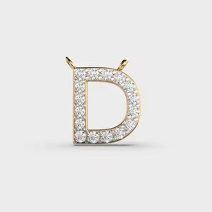Gold Letter Pendant with Diamond Alphabet D Initial <b>Charm</b> Personalized Jewelry for Women - Product Image 3