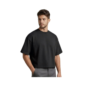 Camisetas Oversize Boxy para Hombre, 100% Algodón French Terry, Impresión DTG, 300 GSM, Dobladillo Crudo, Servicio OEM - Product Image 1