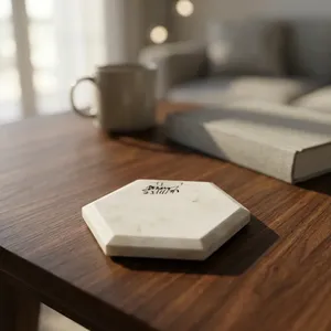 High Quality <b>Marble</b> <b>Coasters</b> Set Modern Eco Friendly Table Protection for Villa Hotel Hospital Office and Home Decoration - Product Image 2
