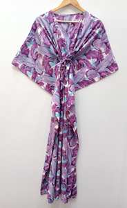 Kurta/Kurti de Algodón Textil Rajasthani, Ropa de Dormir Unisex, Suave, Transpirable, de Secado Rápido, Corte Holgado, Largo hasta la Rodilla, Informal, para Verano y Playa - Product Image 6