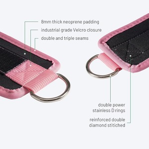 Sangles de cheville réglables en néoprène robuste, respirantes et antidérapantes pour appareils de musculation, avec fermeture auto-agrippante, personnalisables OEM et marque privée - Product Image 5