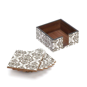 Juego de 6 Posavasos de MDF con Acabado Brillante, Impresión Digital, con Soporte - Product Image 1