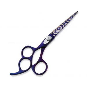 Tijeras de Peluquería de Alta Calidad, Recubiertas de Titanio Morado, Acero Inoxidable con Tres Anillos, Tijeras para Cortar Cabello con Cuchilla Afilada - Product Image 3