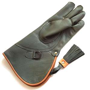 Guantes de cetrería de cuero de lujo con palma con patrón de cocodrilo y correa ajustable para caza, uso en exteriores y ecológicos. - Product Image 2