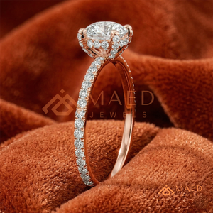 Anillo de Moissanita con Corte Redondo Chapado en Oro Rosa, Elegante Joya de Compromiso y Promesa Nupcial para Mujer, Uso Diario, Regalo, Estilo Limitado, EE. UU. - Product Image 2