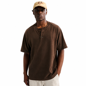 T-shirt à manches courtes pour homme, couleur marron, coupe classique, col rond, style décontracté, tissu jersey 100% coton, respirant, séchage rapide, écologique - Product Image 1