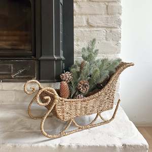 Ornement de traîneau en jonc de mer tressé, vente en gros, écologique, décorations de Noël en jonc de mer, décoration de festival - Product Image 5