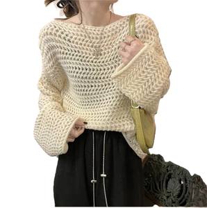 Suéter de Mujer, Nuevo, Manga Larga, Corte Holgado, Diseño Sexy con Aberturas, 100% Poliéster, Transpirable, Secado Rápido, Manga Farol - Product Image 2